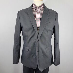 Pronto Uomo Blue Men's Sport‎ Coat Blazer Two Button Gray Cotton Blend Modern LG